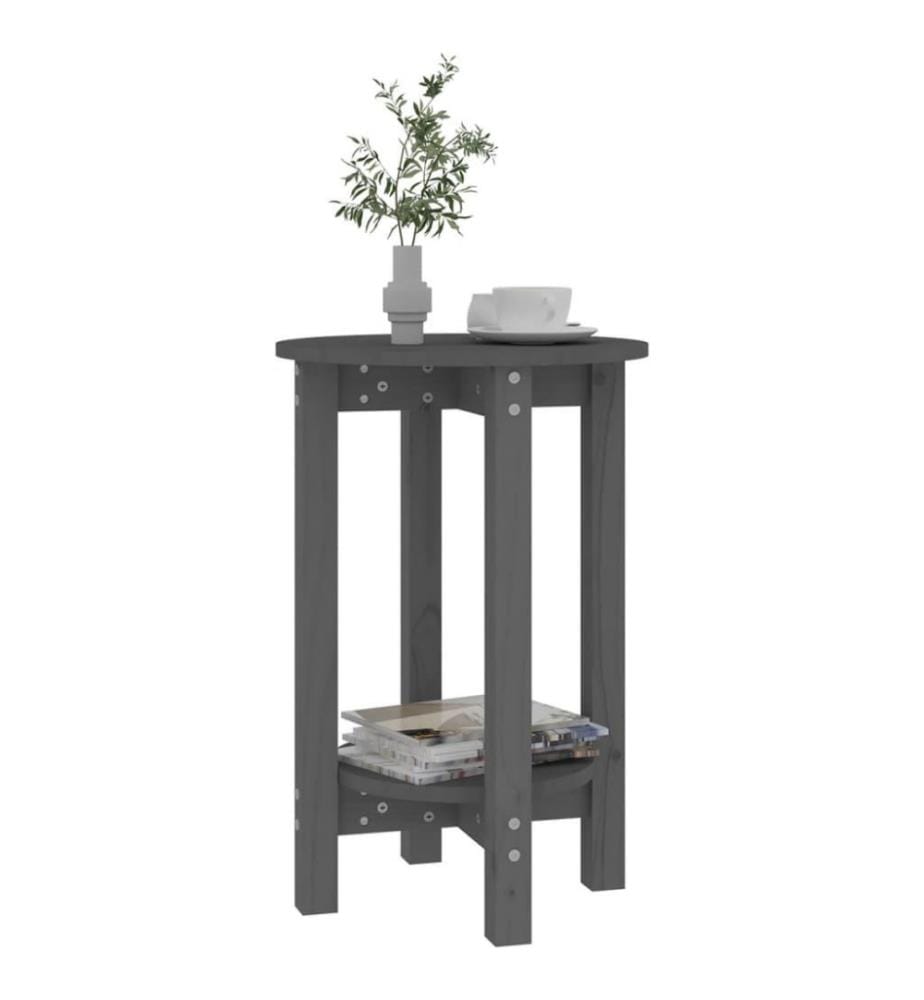 Couchtisch Grau Ø 40x60 cm Massivholz Kiefer