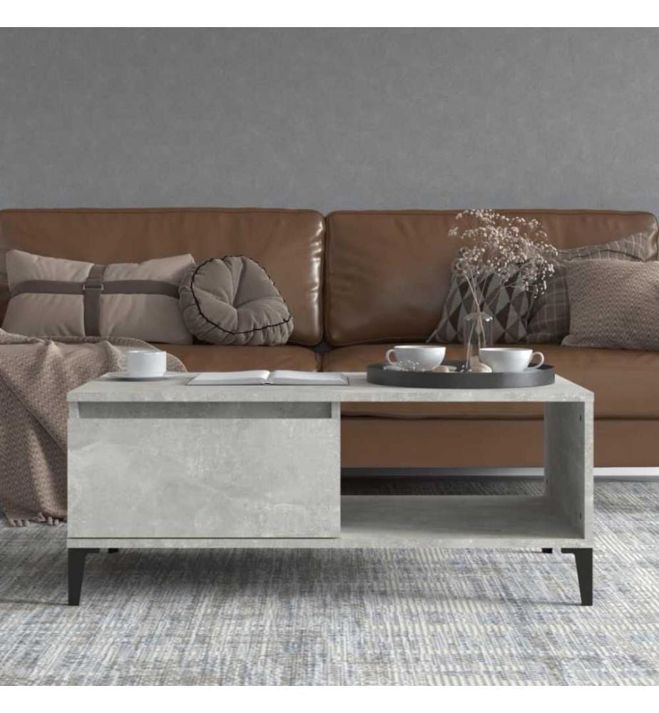Couchtisch Betongrau 90x50x36,5 cm Holzwerkstoff