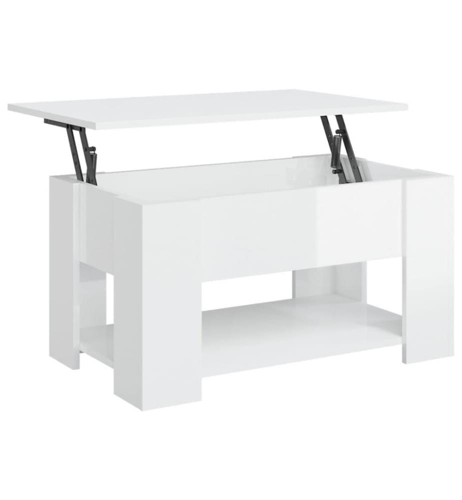 Couchtisch Hochglanz-Weiss 79x49x41 cm Holzwerkstoff