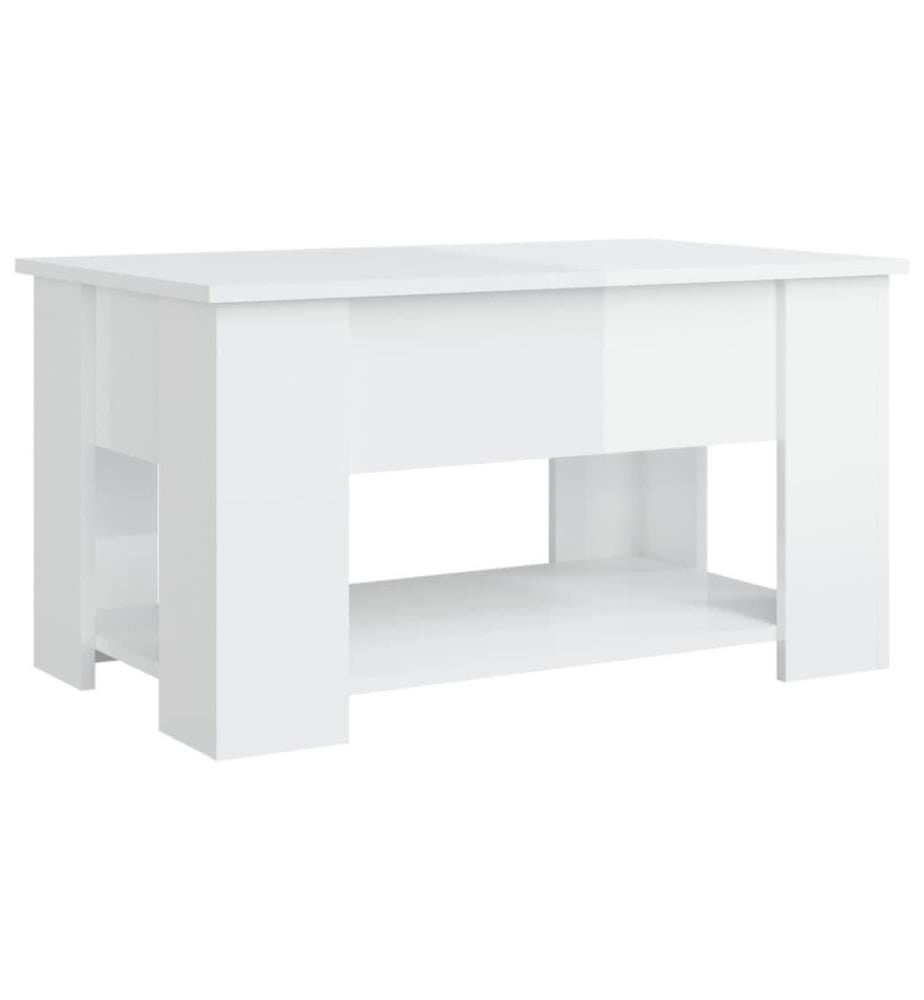 Couchtisch Hochglanz-Weiss 79x49x41 cm Holzwerkstoff
