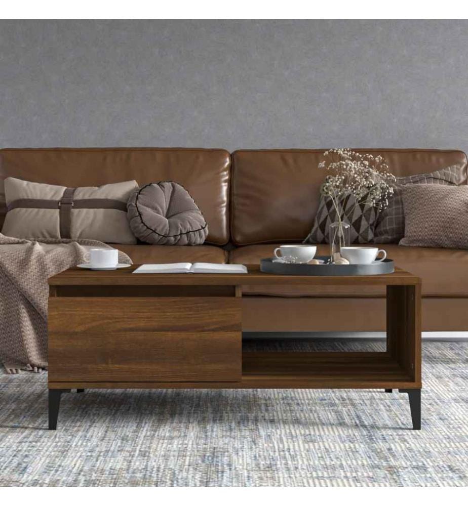 Couchtisch Braun Eichen-Optik 90x50x36,5 cm Holzwerkstoff