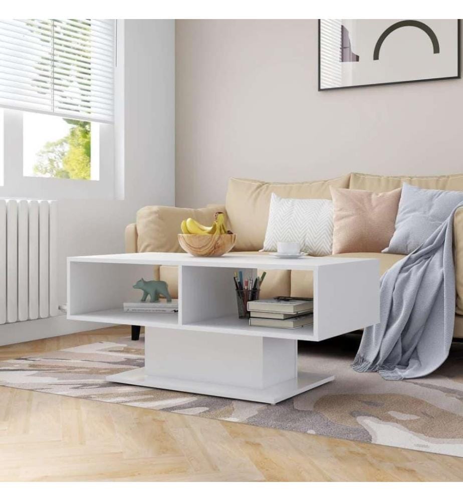 Couchtisch Weiss 103,5x50x44,5 cm Holzwerkstoff