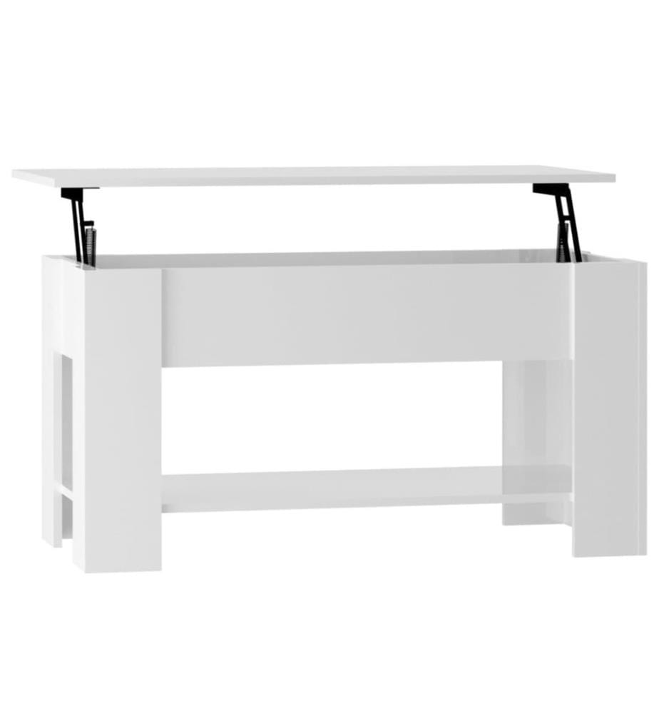 Couchtisch Hochglanz-Weiss 101x49x52 cm Holzwerkstoff