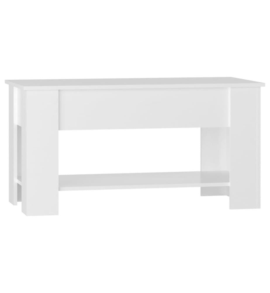 Couchtisch Hochglanz-Weiss 101x49x52 cm Holzwerkstoff