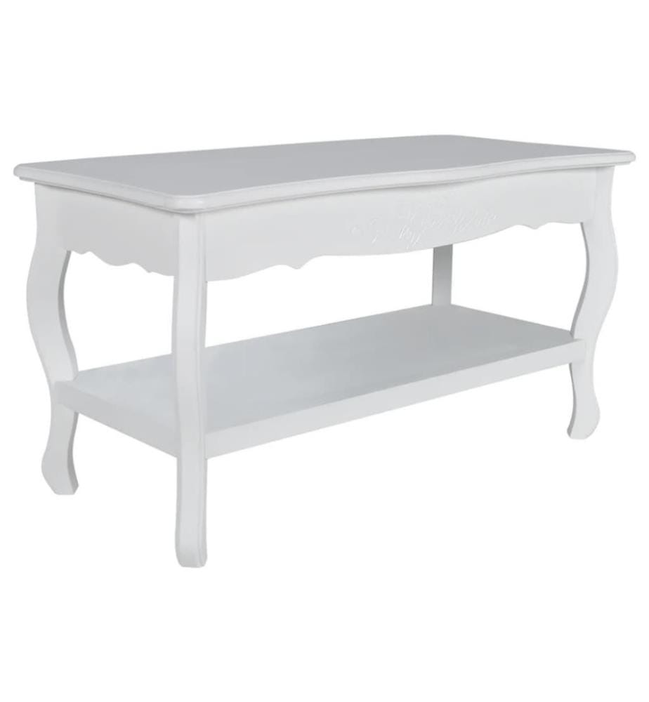 Couchtisch mit Ablageboden MDF Weiss