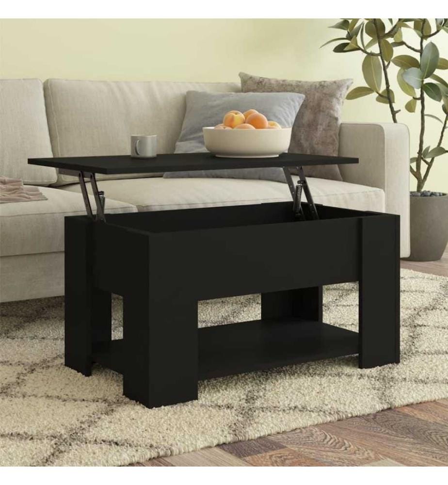 Table basse Noir 79x49x41 cm Bois d'ingénierie