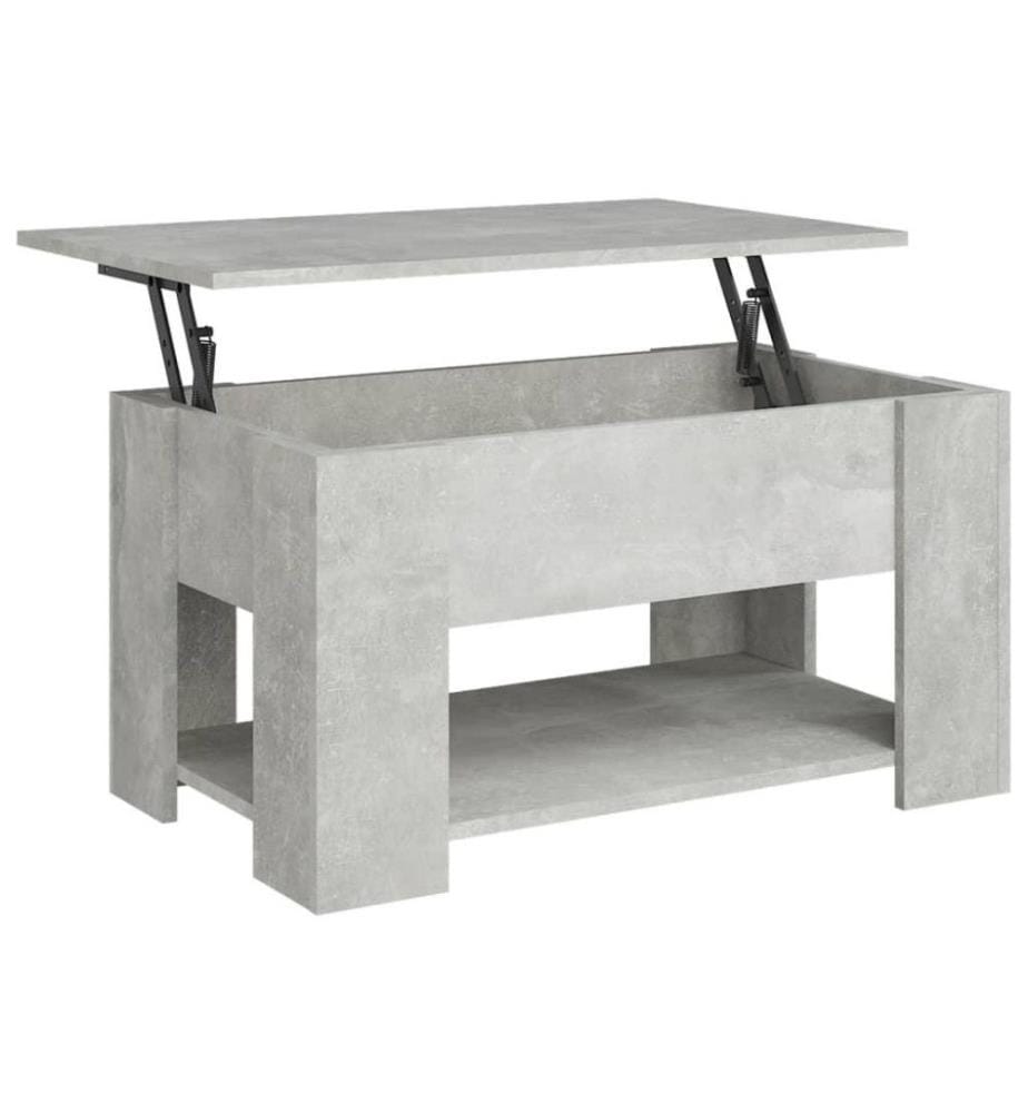Table basse Gris béton 79x49x41 cm Bois d'ingénierie