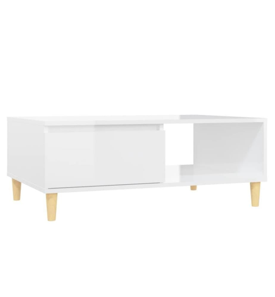 Couchtisch Hochglanz-Weiss 90x60x35 cm Holzwerkstoff