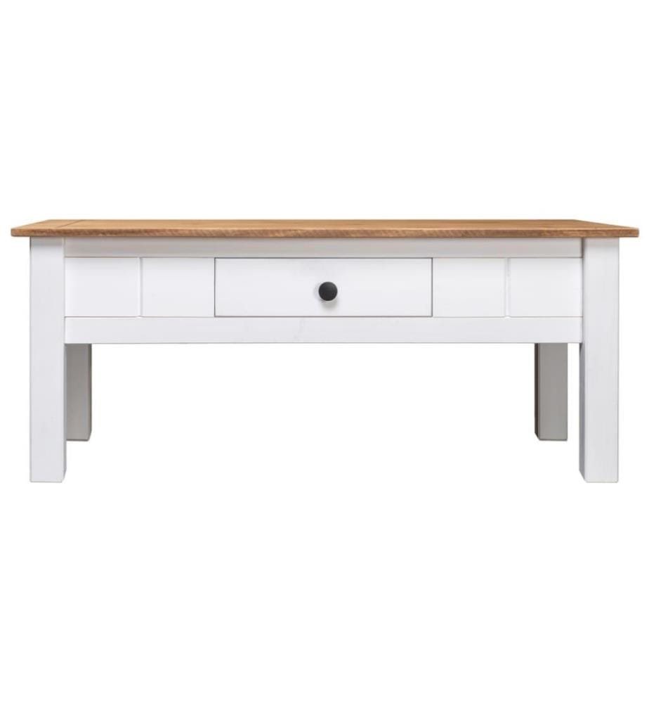 Couchtisch Weiss 100x60x45 cm Massivholz Panama-Kiefer