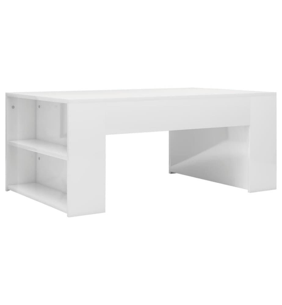 Couchtisch Hochglanz-Weiss 100x60x42 cm Holzwerkstoff
