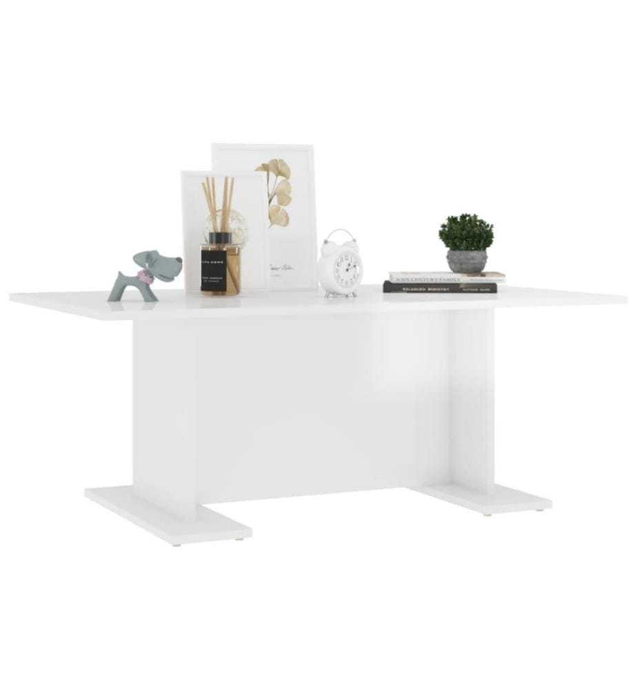 Couchtisch Hochglanz-Weiss 103,5x60x40 cm Holzwerkstoff