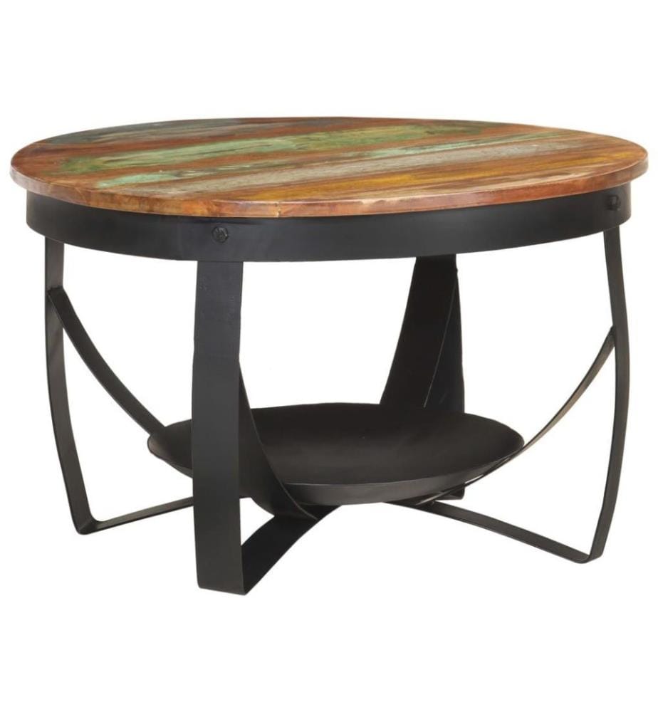 Couchtisch Ø68x43 cm Recyceltes Massivholz