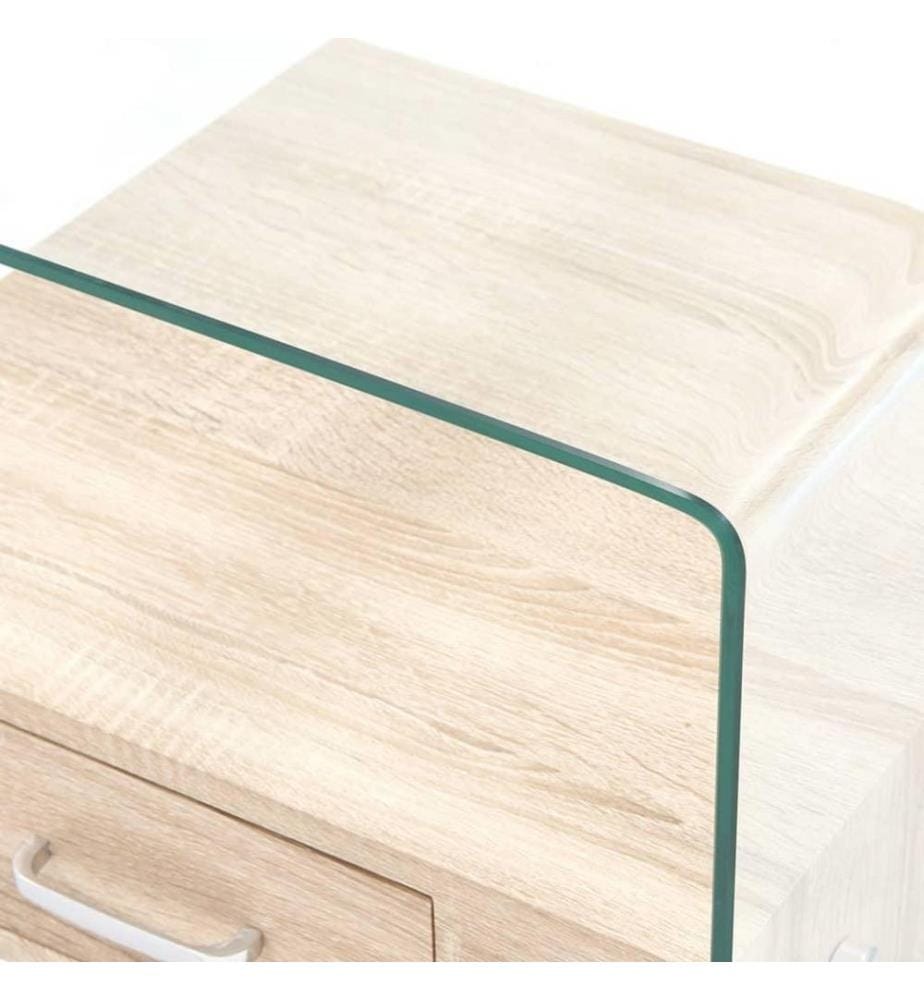 Table basse avec tiroir 50 x 50 x 45 cm Verre trempé