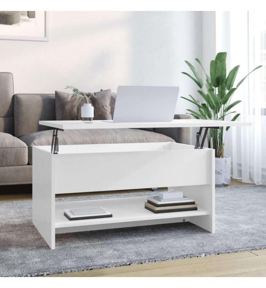 Couchtisch Hochglanz-Weiss 80x50x40 cm Holzwerkstoff