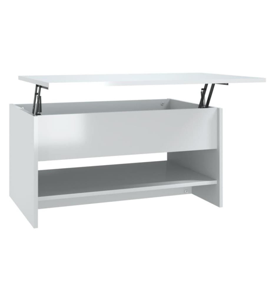 Couchtisch Hochglanz-Weiss 80x50x40 cm Holzwerkstoff