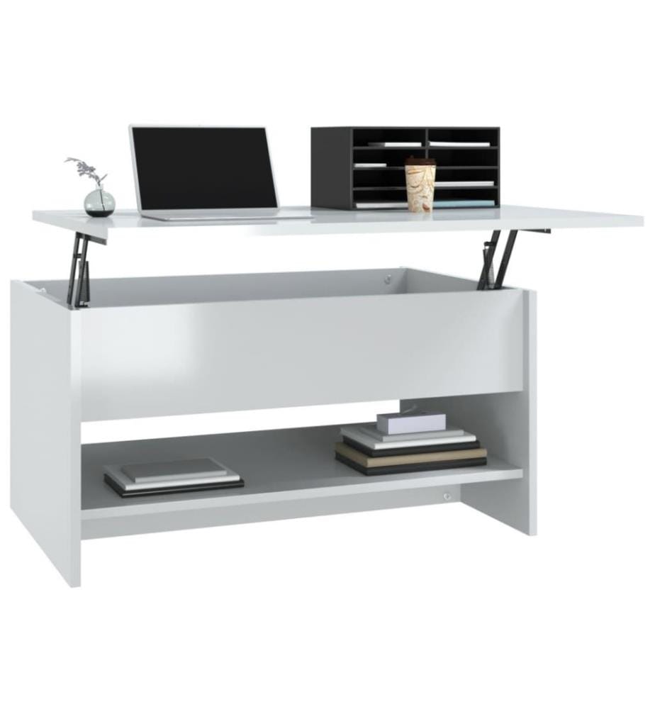 Couchtisch Hochglanz-Weiss 80x50x40 cm Holzwerkstoff