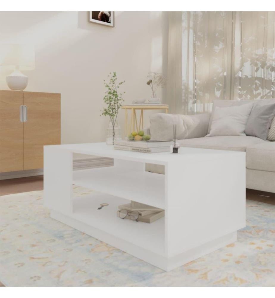 Couchtisch Weiss 102x55x43 cm Holzwerkstoff