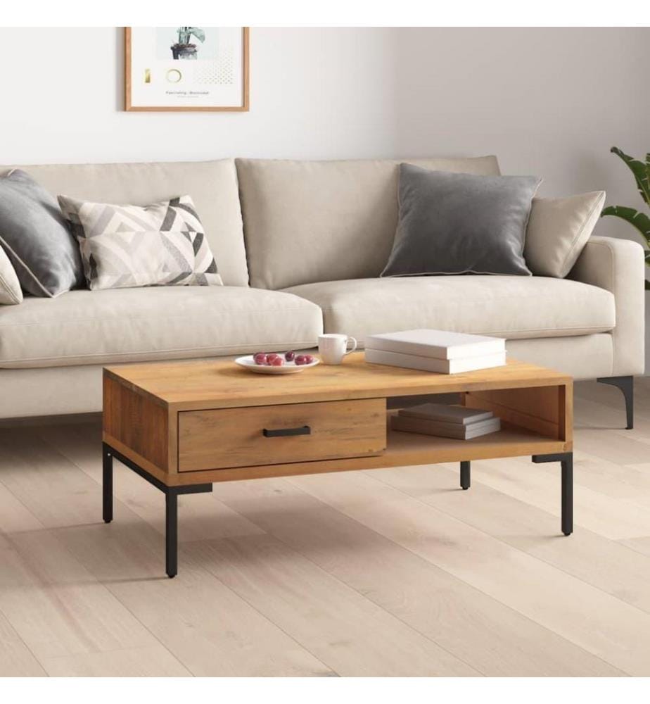 Couchtisch 90x50x35 cm Massivholz Kiefer Recycelt