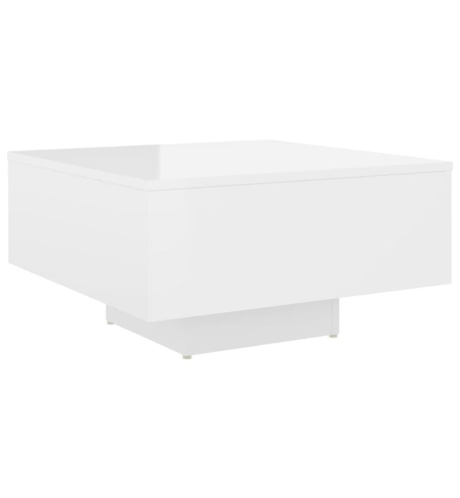 Couchtisch Hochglanz-Weiss 60x60x31,5 cm Holzwerkstoff