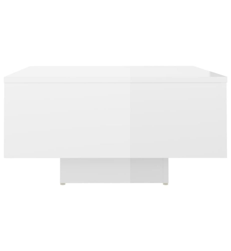 Couchtisch Hochglanz-Weiss 60x60x31,5 cm Holzwerkstoff