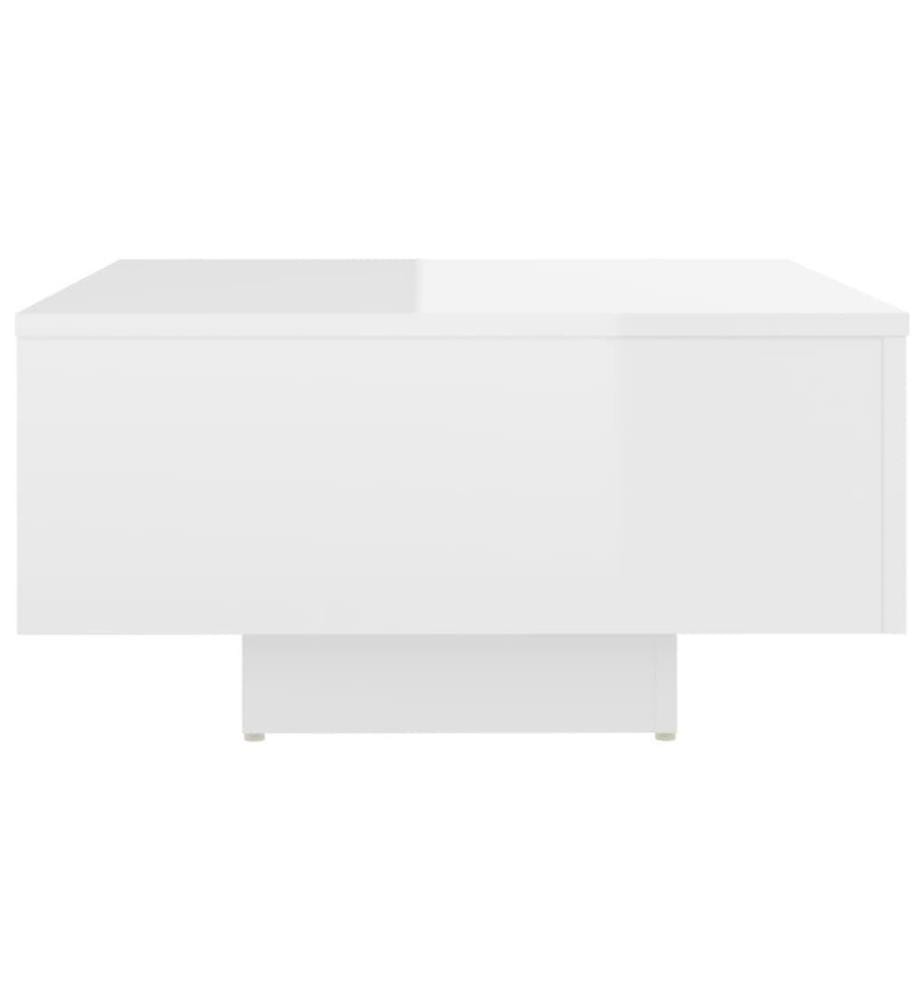 Couchtisch Hochglanz-Weiss 60x60x31,5 cm Holzwerkstoff