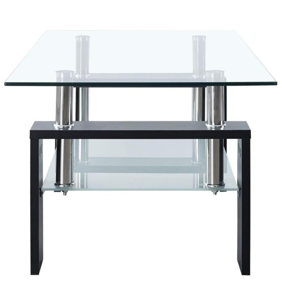 Couchtisch Schwarz Transparent 95x55x40 cm Hartglas