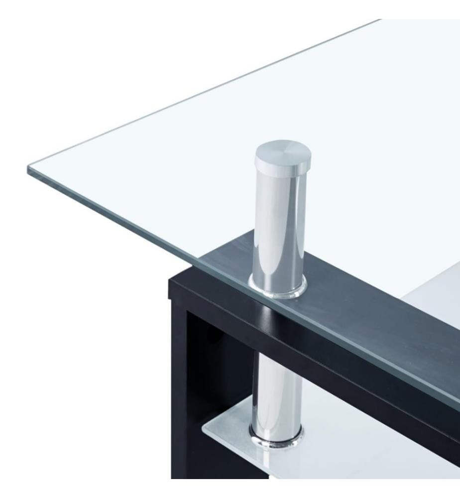 Couchtisch Schwarz Transparent 95x55x40 cm Hartglas