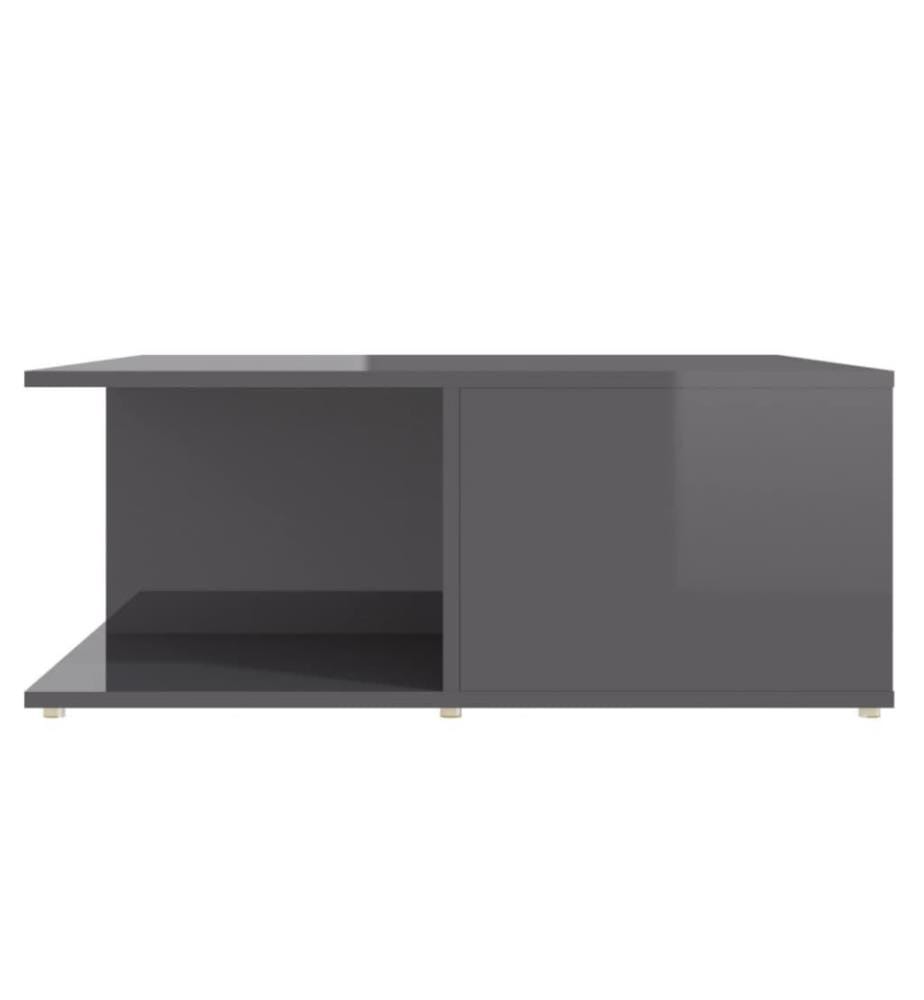 Table basse Gris brillant 80x80x31 cm Aggloméré