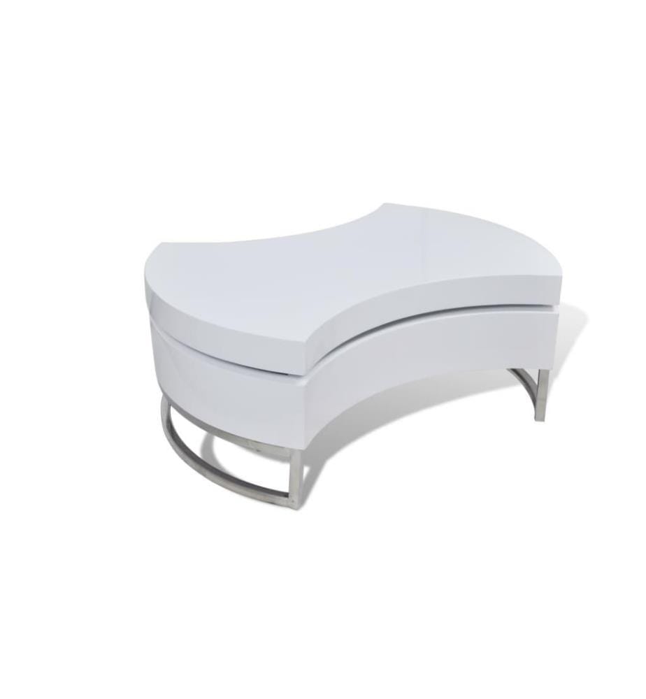 Couchtisch Form-Verstellbar Hochglanz Weiss