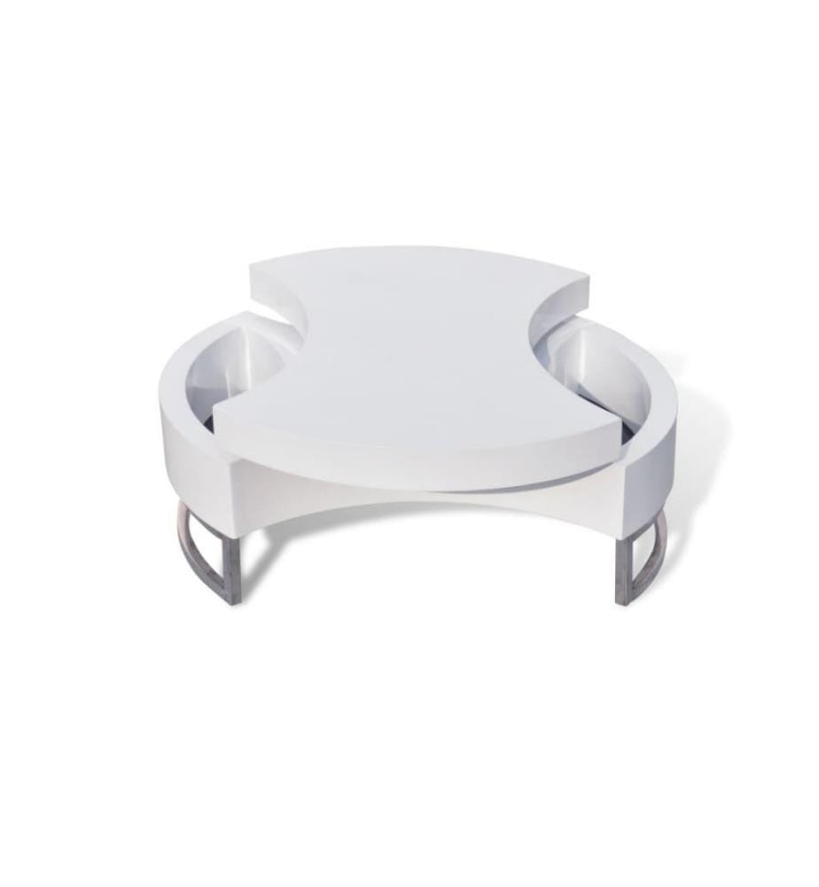 Couchtisch Form-Verstellbar Hochglanz Weiss