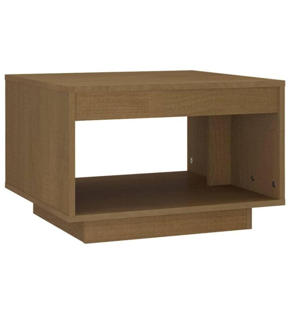Table basse Marron miel 50x50x33,5 cm Bois de pin massif