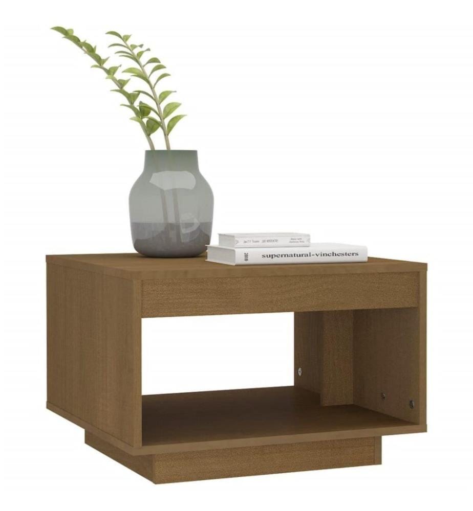 Table basse Marron miel 50x50x33,5 cm Bois de pin massif