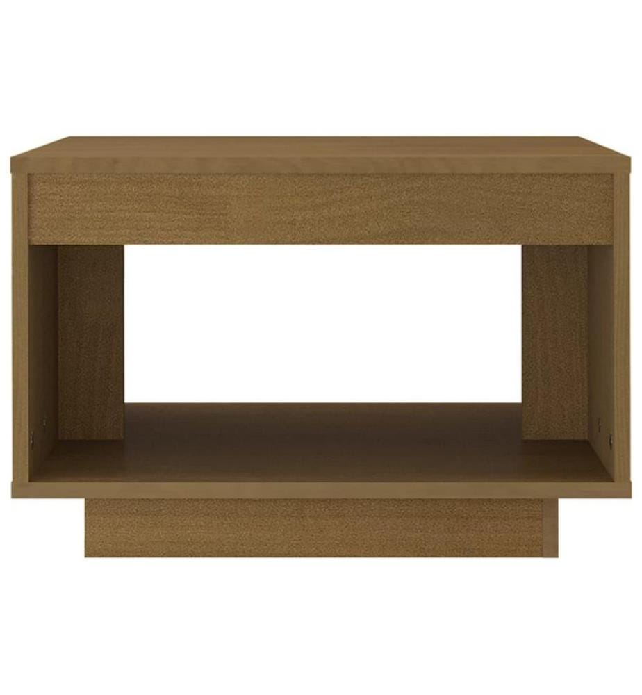 Table basse Marron miel 50x50x33,5 cm Bois de pin massif