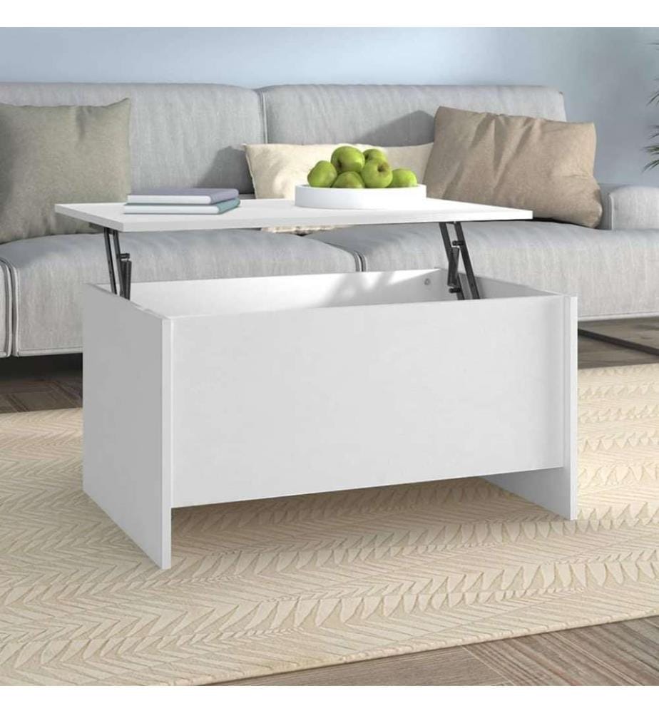 Couchtisch Weiss 80x55,5x41,5 cm Holzwerkstoff