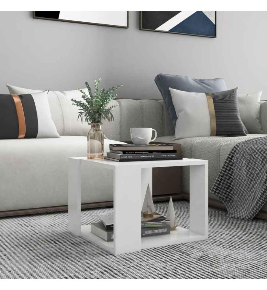 Couchtisch Weiss 40x40x30 cm Holzwerkstoff