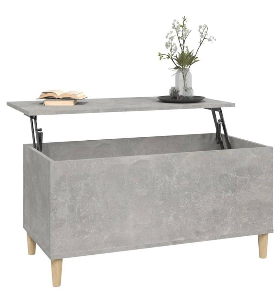 Table basse Gris béton 90x44,5x45 cm Bois d'ingénierie