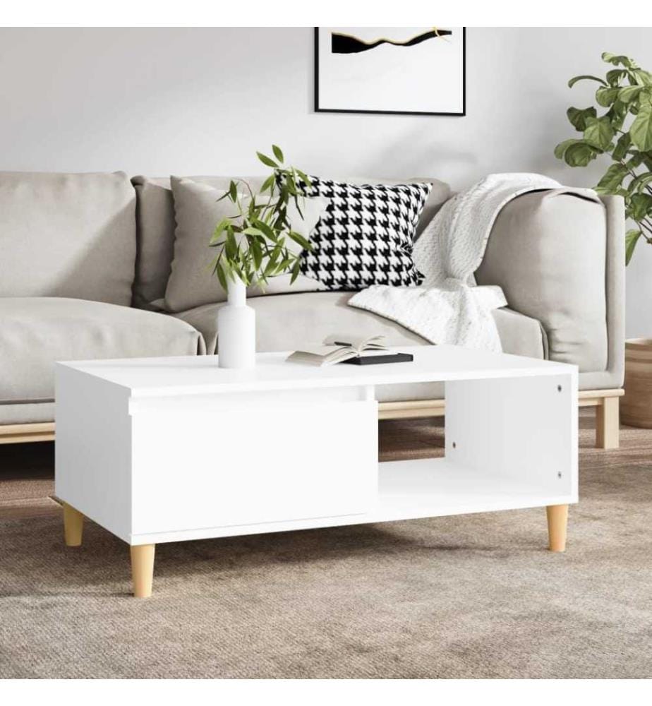 Couchtisch Weiss 90x50x36,5 cm Holzwerkstoff