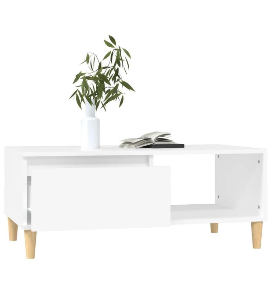 Couchtisch Weiss 90x50x36,5 cm Holzwerkstoff