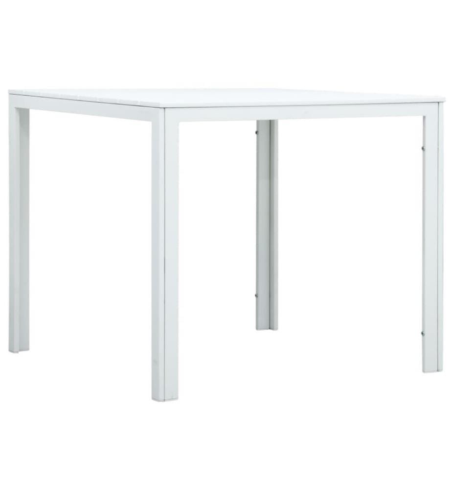 Couchtisch Weiss 78x78x74 cm HDPE Holzoptik