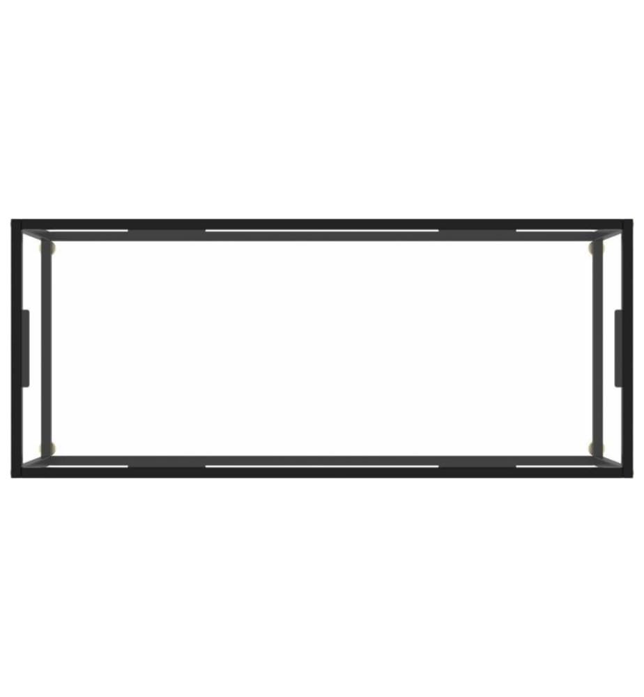 Couchtisch Schwarz mit Hartglas 120x50x35 cm