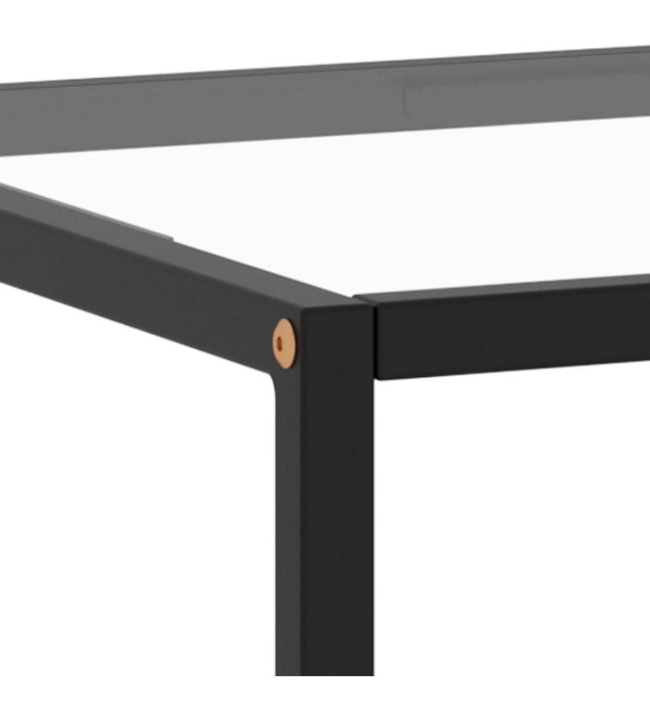 Couchtisch Schwarz mit Hartglas 120x50x35 cm