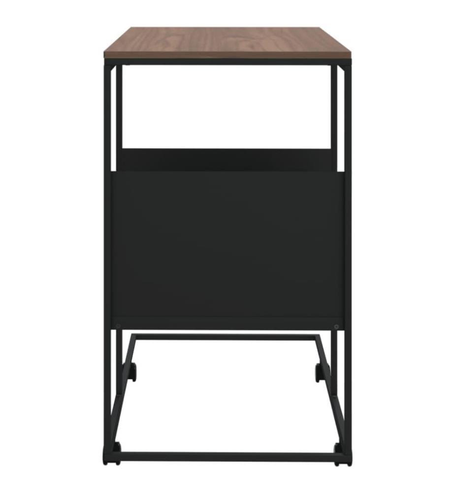 Beistelltisch mit Rollen Schwarz 55x36x63,5 cm Holzwerkstoff