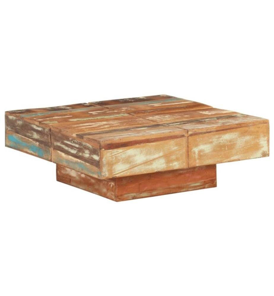 Couchtisch 80x80x28 cm Altholz Massiv