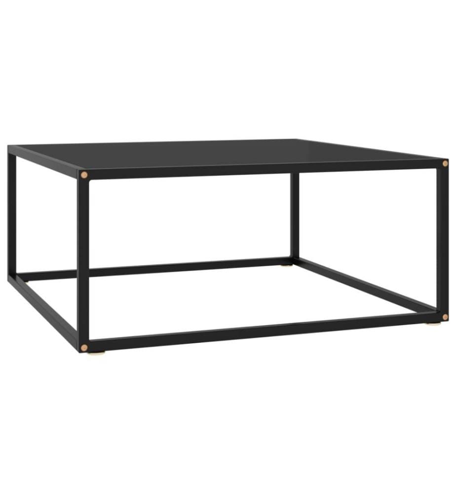 Couchtisch Schwarz mit Schwarzem Glas 80x80x35 cm