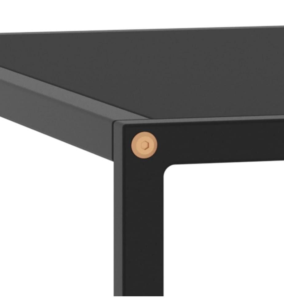 Couchtisch Schwarz mit Schwarzem Glas 80x80x35 cm