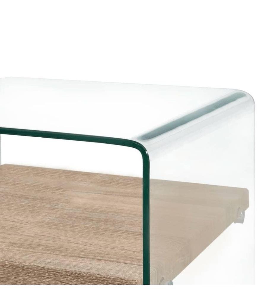 Couchtisch Transparent 50×50×45 cm Hartglas