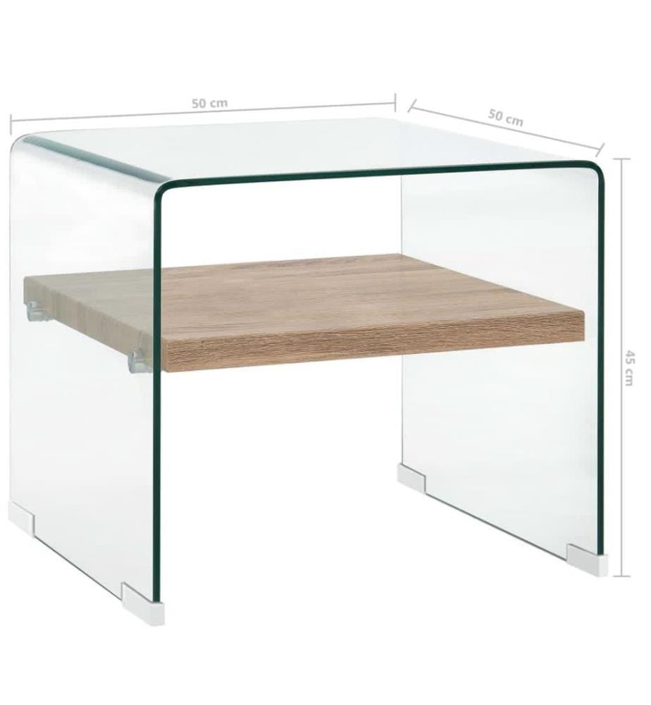 Couchtisch Transparent 50×50×45 cm Hartglas