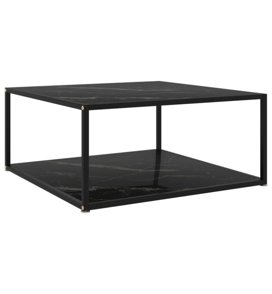 Couchtisch Schwarz 80x80x35 cm Hartglas