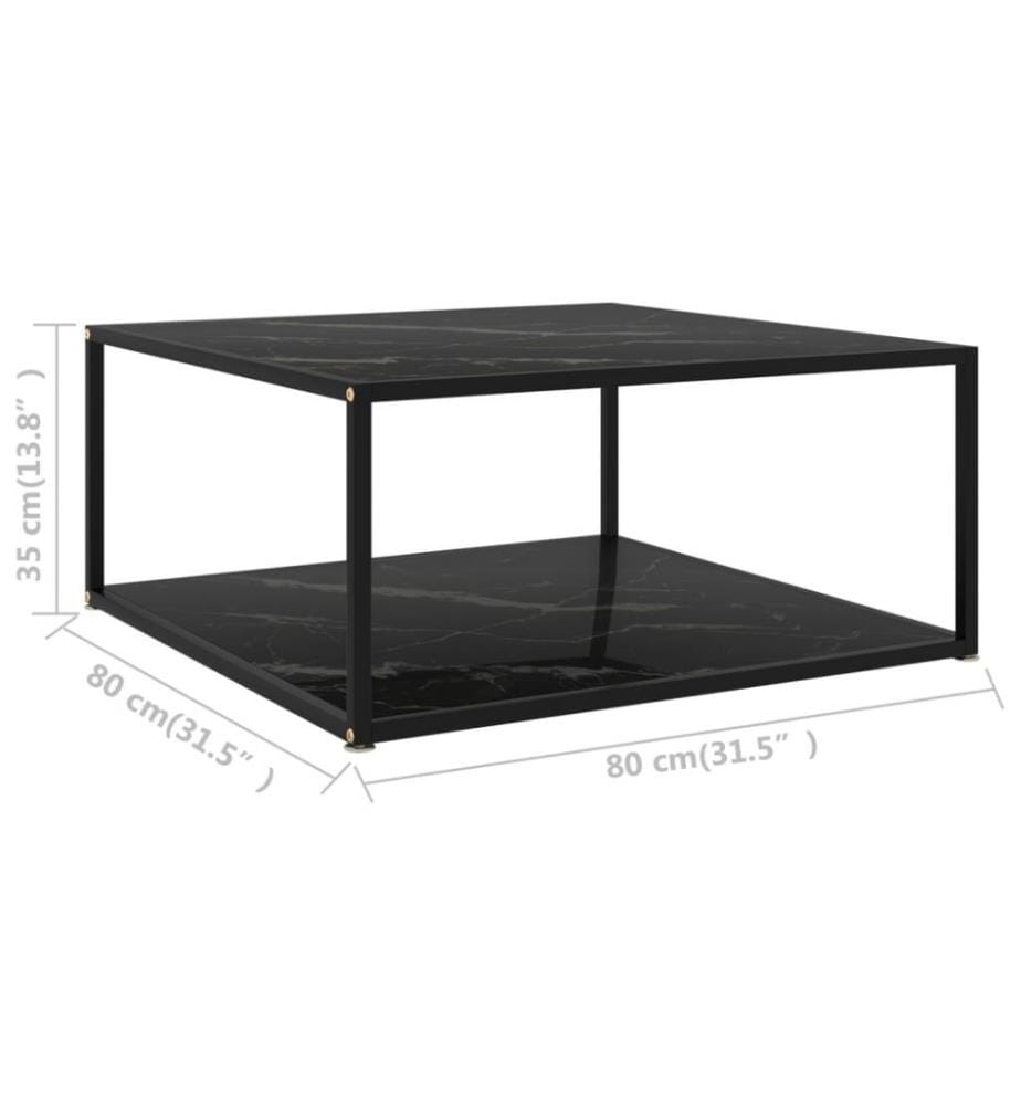Couchtisch Schwarz 80x80x35 cm Hartglas