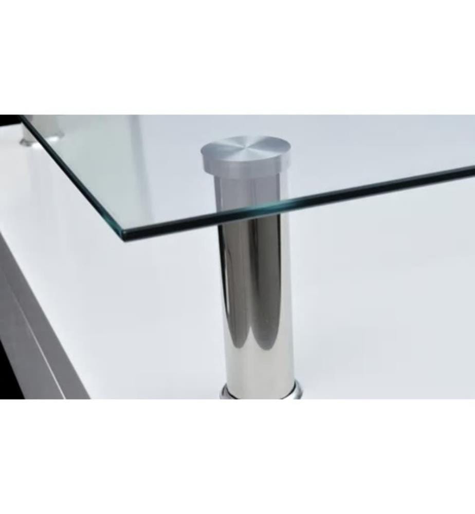 Salontisch mit Glasplatte Weiss